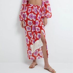 PatBO Wildflower Fringe Trim Skirt NWT